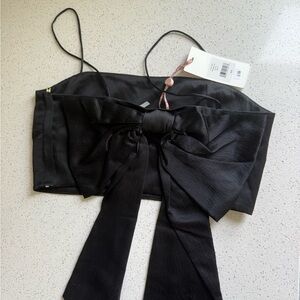 LoveShackFancy Black Velvet Top